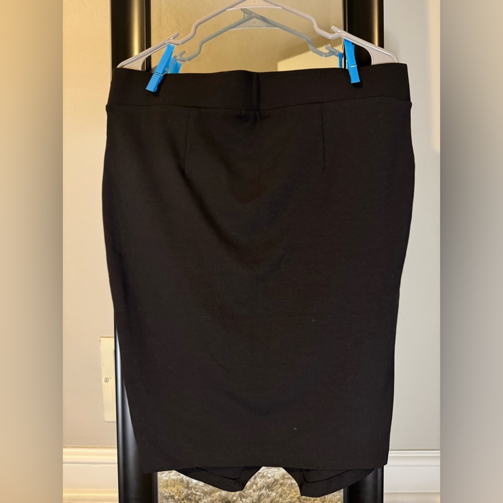 Torrid Black Pencil Skirt with Drape Detail - Picture 2 of 8